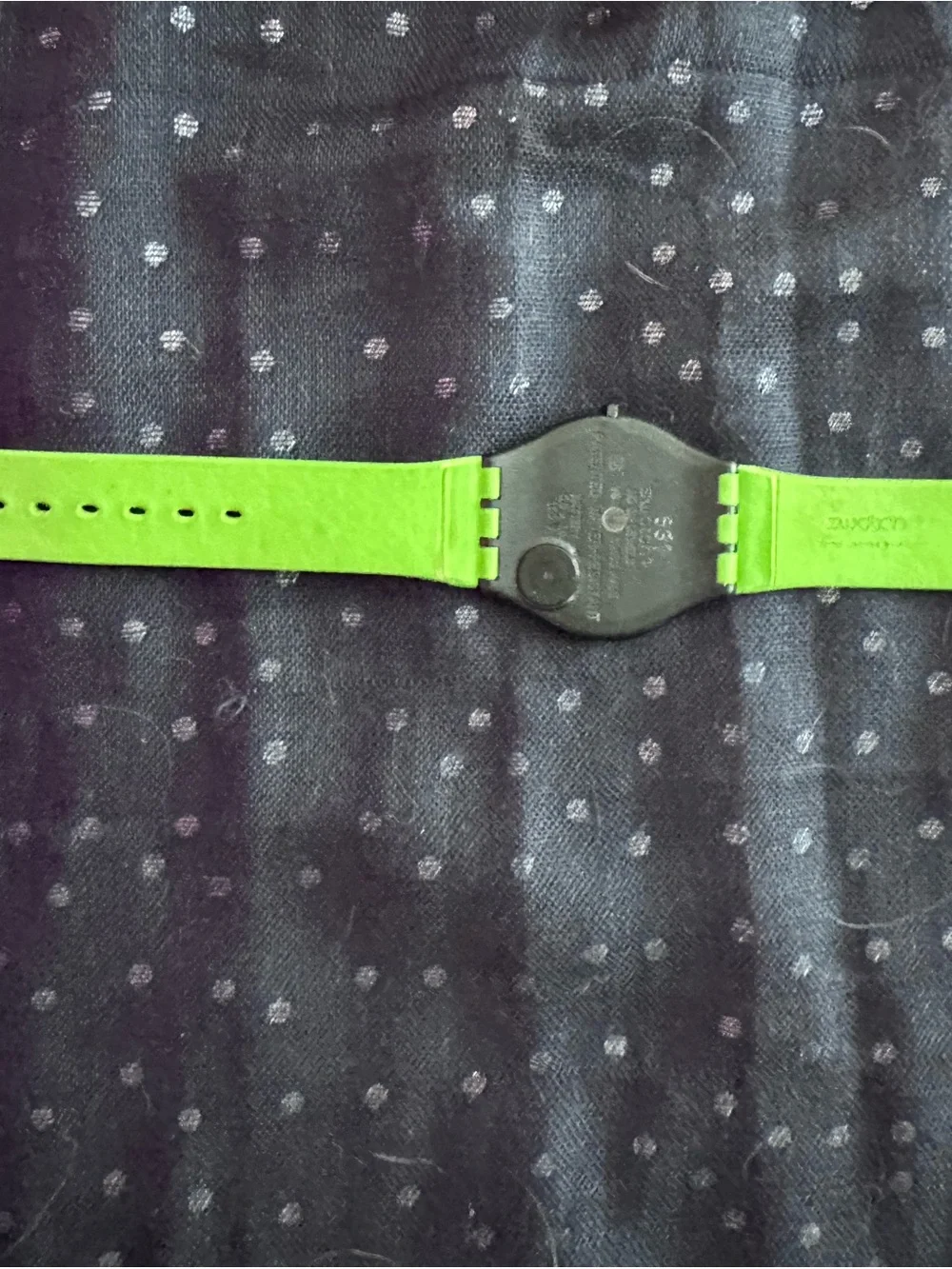 Swatch Black Watch with Bright Green Band/Accents